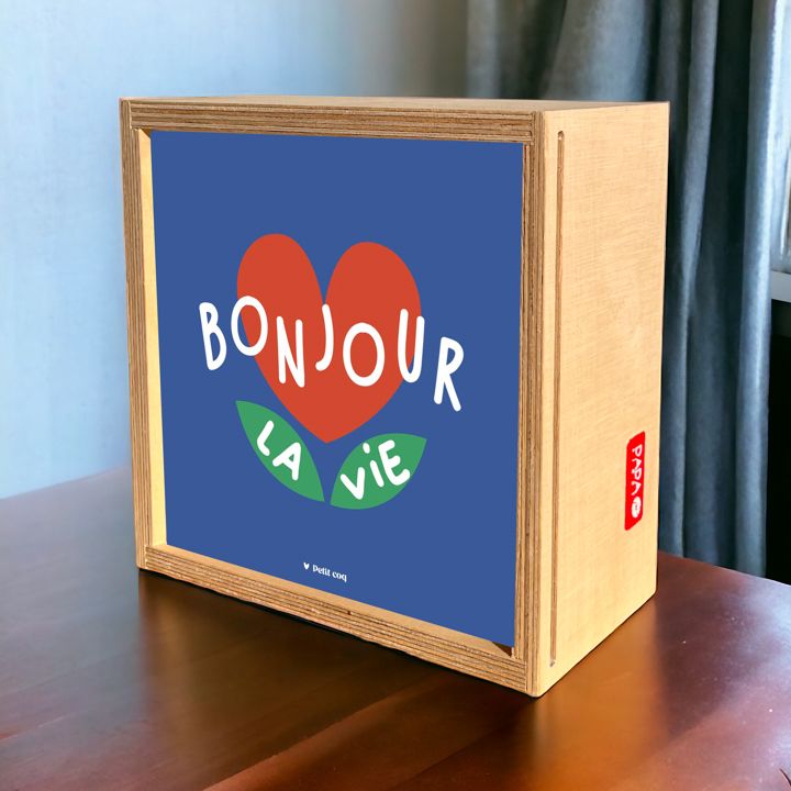 Box lumineuse\n\r« Bonjour la vie »\n\rPetit Coq x Dada