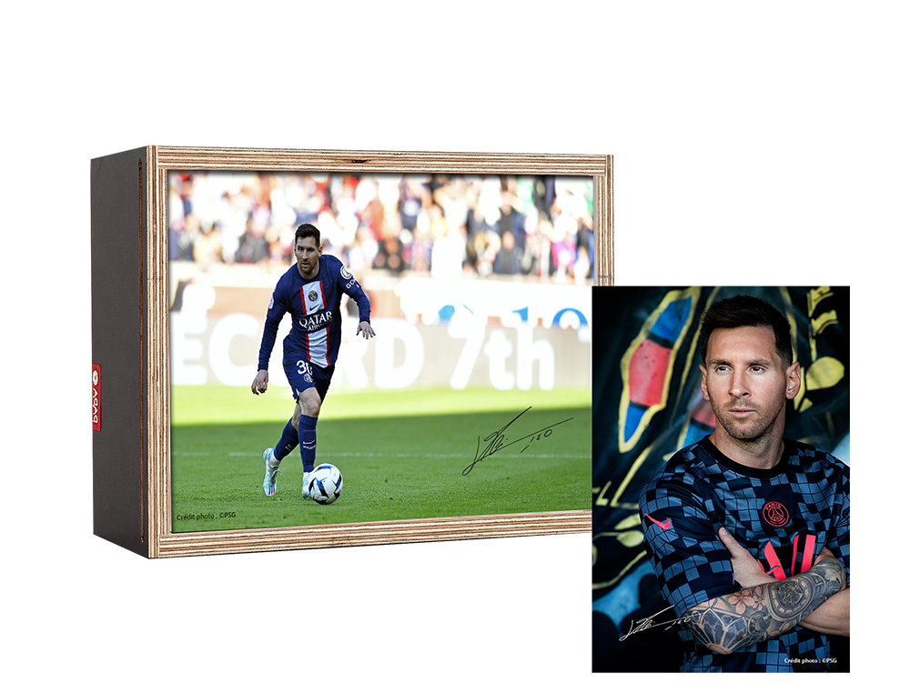 Pack PARIS SAINT-GERMAIN x Dada 15x20  noir Messi 2 plexis