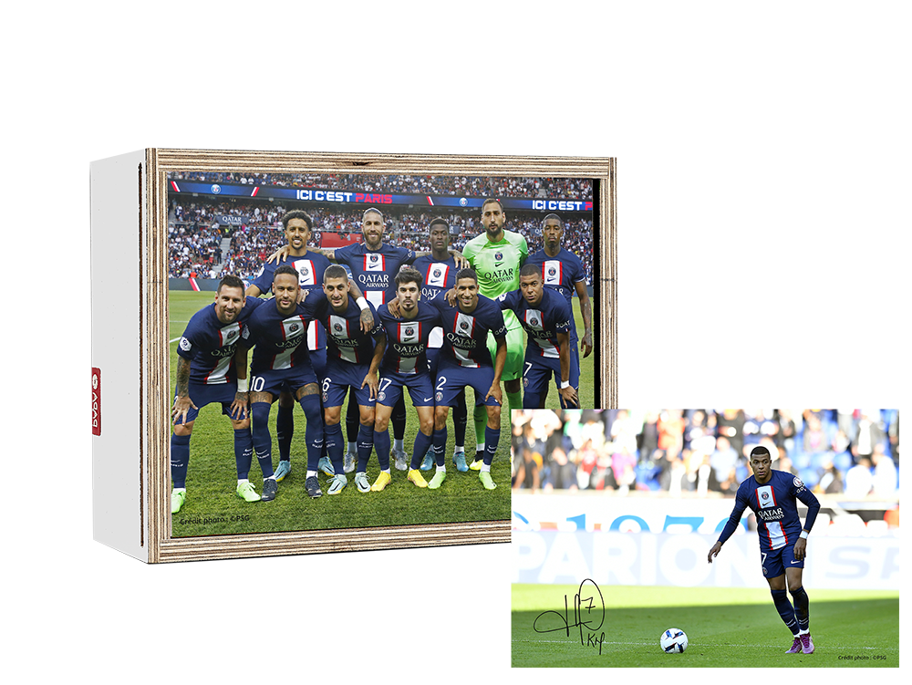 PARIS SAINT-GERMAIN x Dada 15x20 blanc Equipe + Mbappé