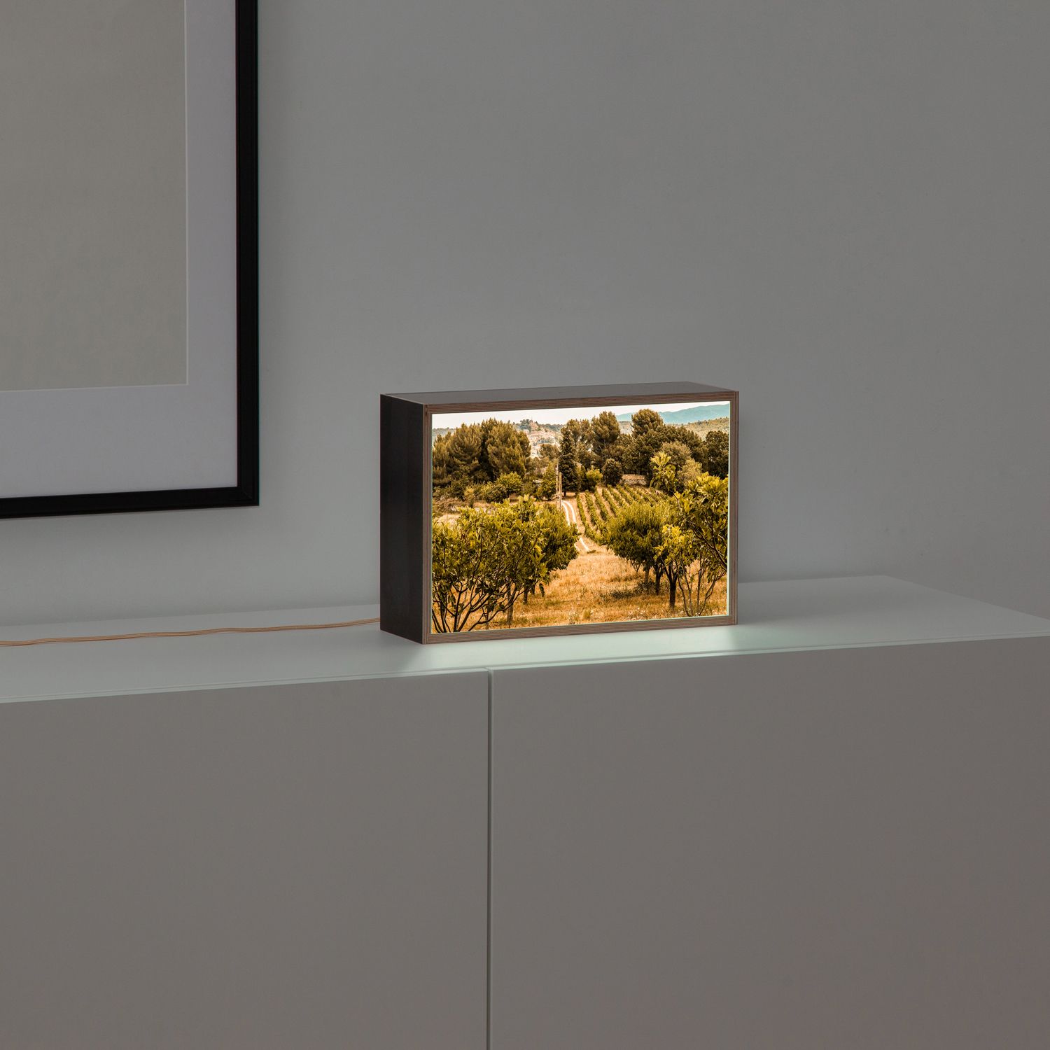 Box lumineuse\n\r« Paysages Cerises  »\n\rRémi Gintzburger x Dada